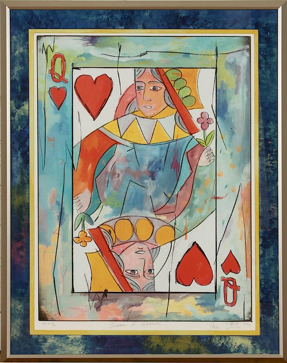 Appraisal: QUEEN OF HEARTS PRINT SIGNED Queen of Hearts Lithograph in