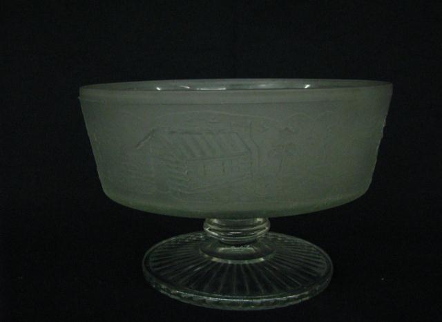 Appraisal: Westward Ho Pattern Glass pedestal console bowl '' diameter