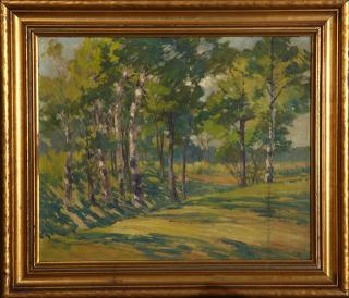 Appraisal: Charles Oglesby Longabaugh - New Orleans Birch Trees July Kenosha