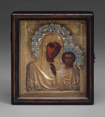 Appraisal: th century Russian icon Kazan mother of God St Petersburg