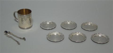 Appraisal: GROUP OF TIFFANY SILVER Including a child's mug made by