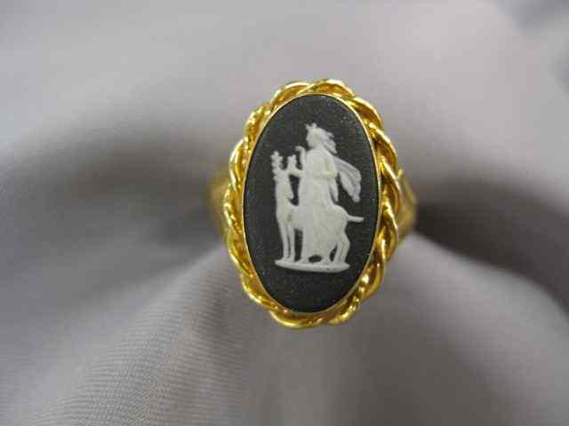 Appraisal: Wedgwood Jasperware Ring black maiden with deer '' x ''