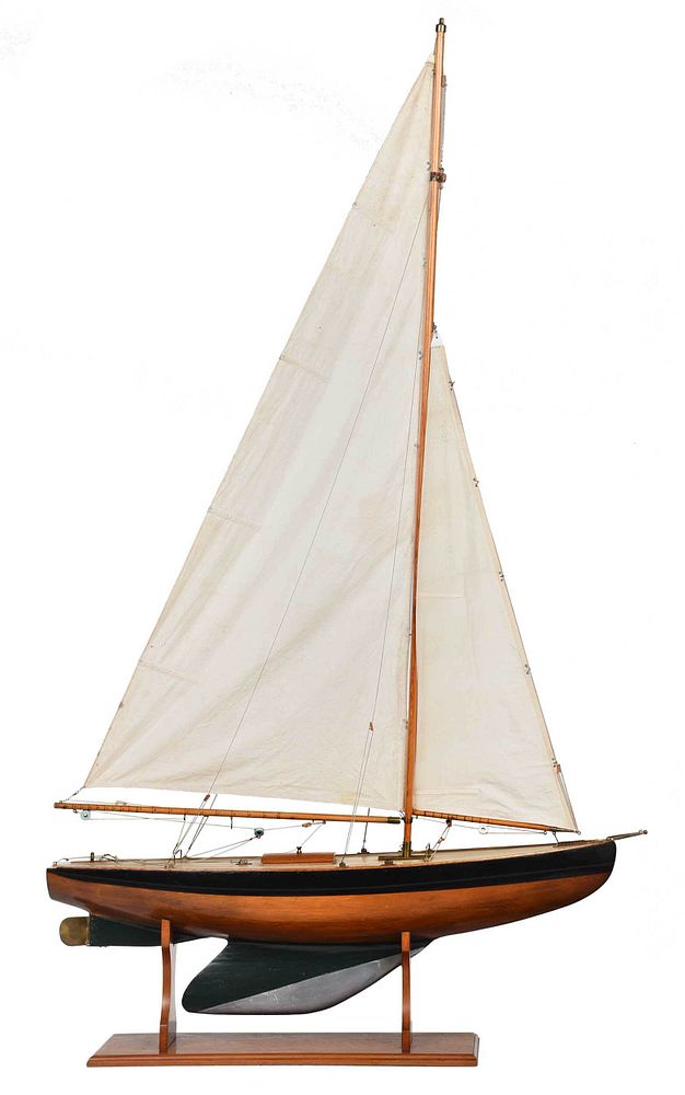 Appraisal: Large Carved and Painted Model of a Sailboat th century