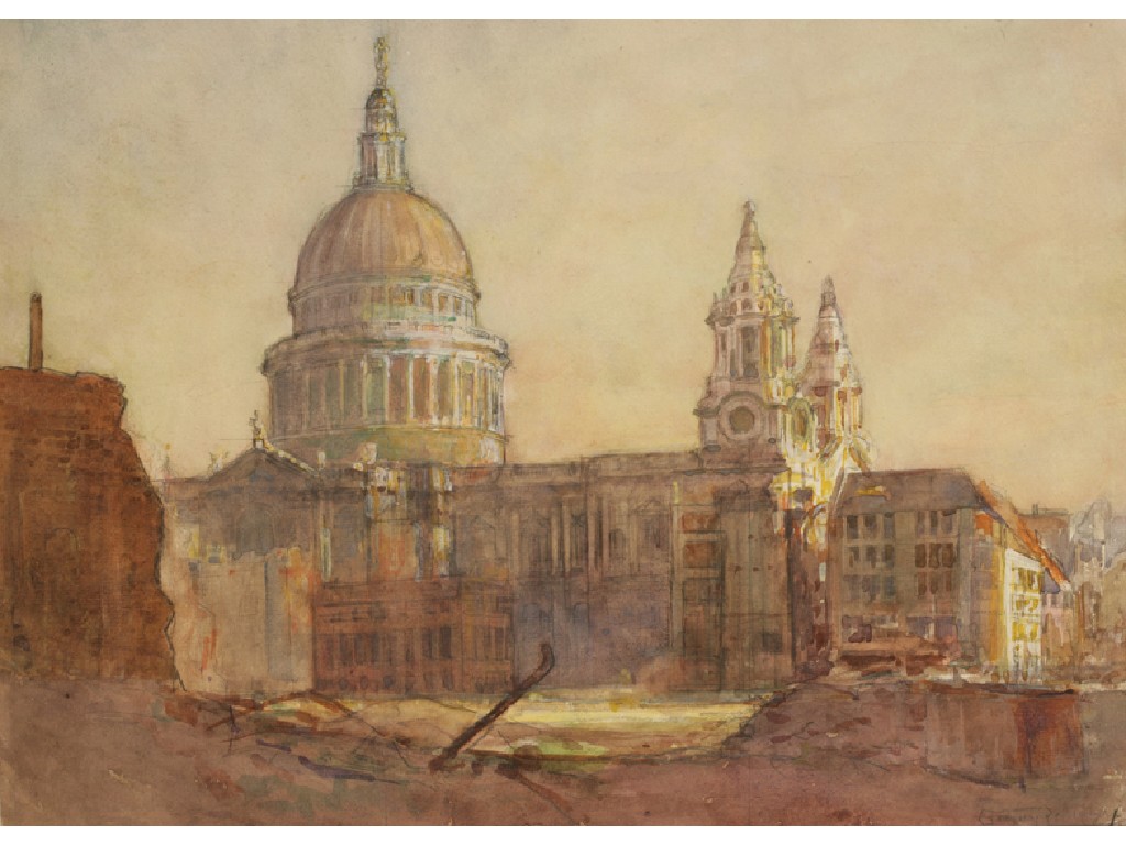 Appraisal: GREGORY ROBINSON A view of Saint Paul's watercolour over traces