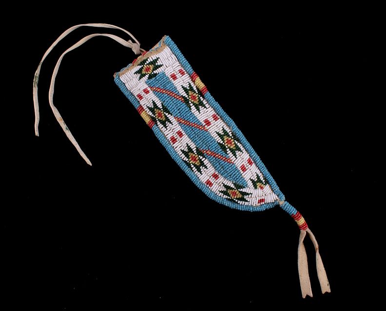 Appraisal: Arapaho Indian Fully Beaded Knife Sheath c s- Featured in