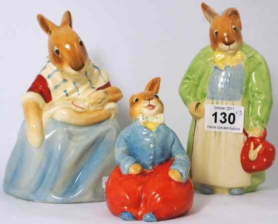 Appraisal: Rare Royal Doulton Early Bunnykins Figures comprising Mother ear restuck