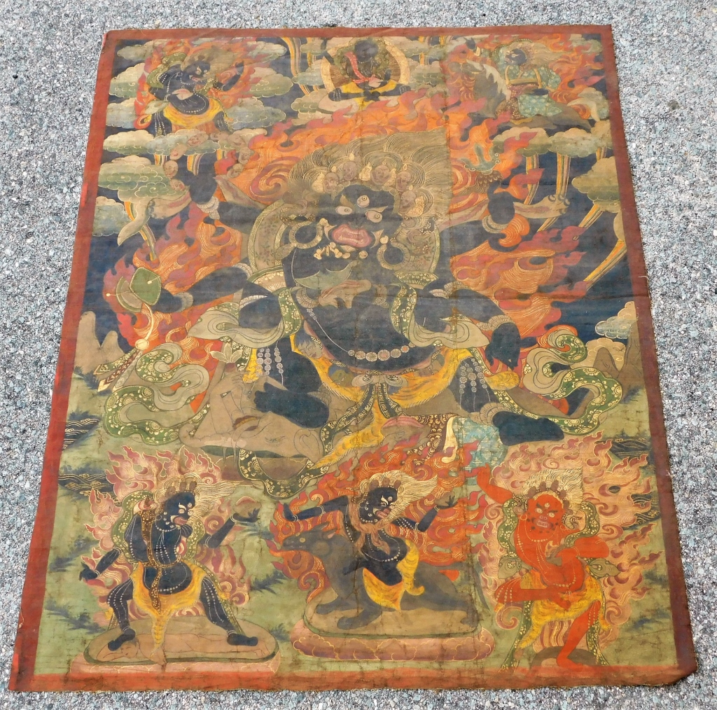 Appraisal: TIBETAN THANGKA BUDDHIST PAINTING OF VAJRAPANI Tibet th CenturyImage of