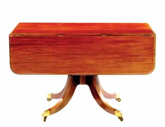 Appraisal: Regency mahogany Pembroke table circa rectangular top between two drop