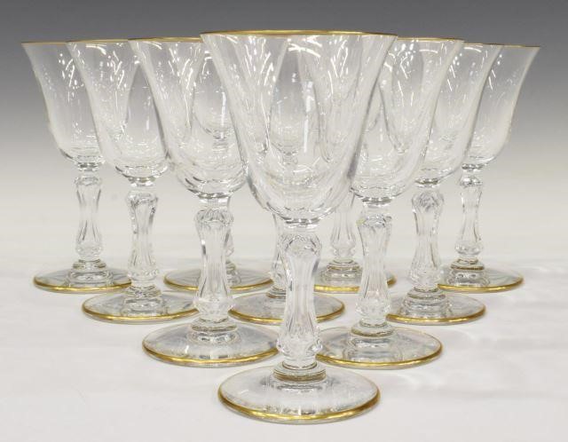 Appraisal: lot of French St Louis Lozere Gold crystal Burgundy wine