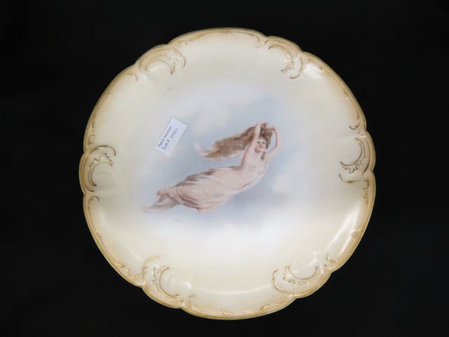 Appraisal: Limoges Handpainted Porcelain Charger with nude in flight artist signed