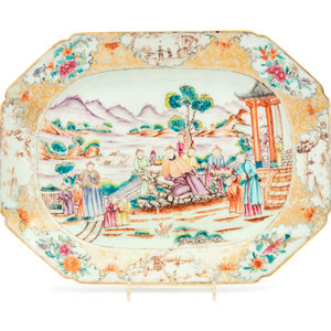 Appraisal: A Chinese Export Porcelain Platter Late th Century unmarked to