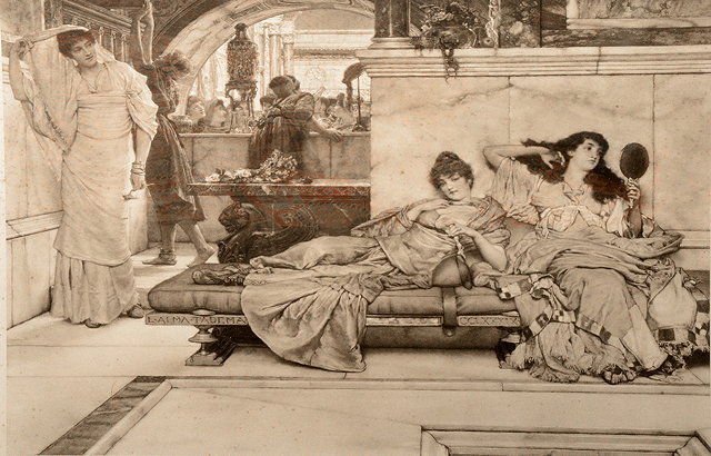 Appraisal: LAWRENCE ALMA TADEMA - - Ladies relaxing monochrome print printed