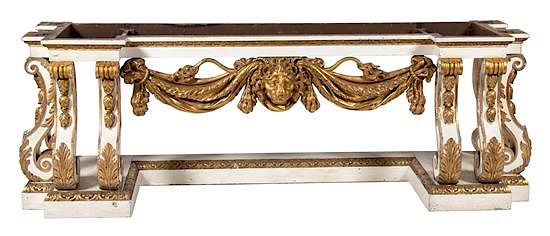 Appraisal: A North Italian Carved Painted and Giltwood Marble Top Console