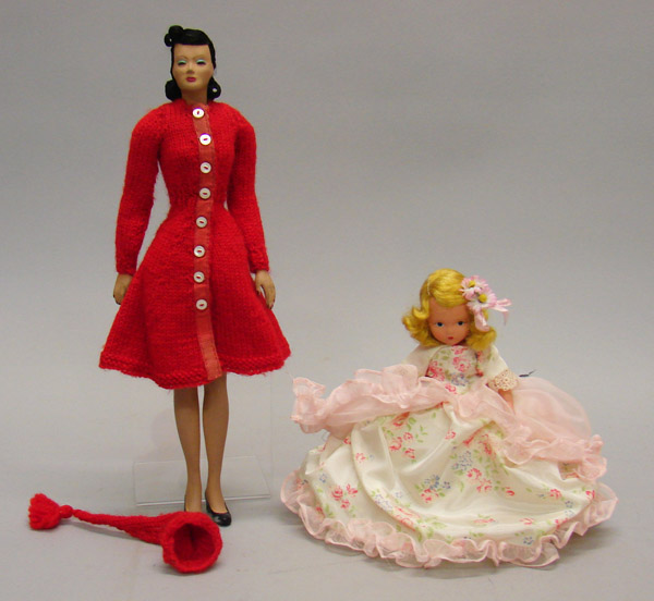 Appraisal: Pair of dolls Manikin style doll with painted molded features