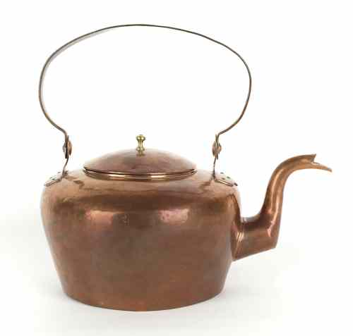 Appraisal: Philadelphia copper kettle ca stamped B Harbeson h