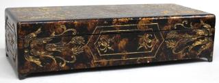 Appraisal: Japanese Faux Tortoiseshell The surface incised with gilded diapering foliate