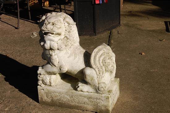 Appraisal: PAIR MARBLE FOO LIONS