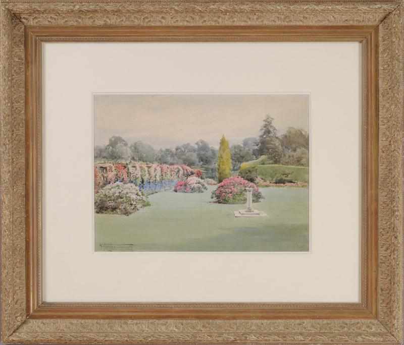 Appraisal: THERESA SYLVESTER STANNARD - GARDEN SCENE Watercolor on paper signed