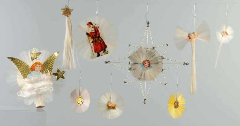 Appraisal: Lot of Glass Spun Christmas Ornaments Condition Excellent Size Largest