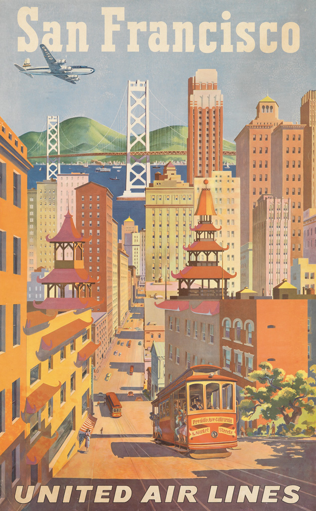 Appraisal: JOSEPH FEHER - SAN FRANCISCO UNITED AIR LINES x inches