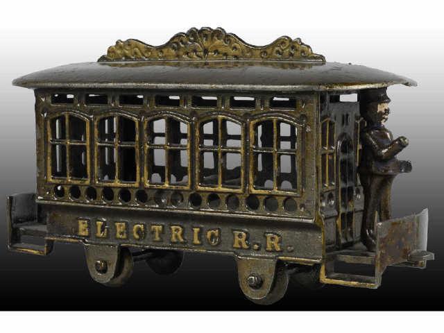 Appraisal: Cast Iron Electric Railroad Car Still Bank Description Made by