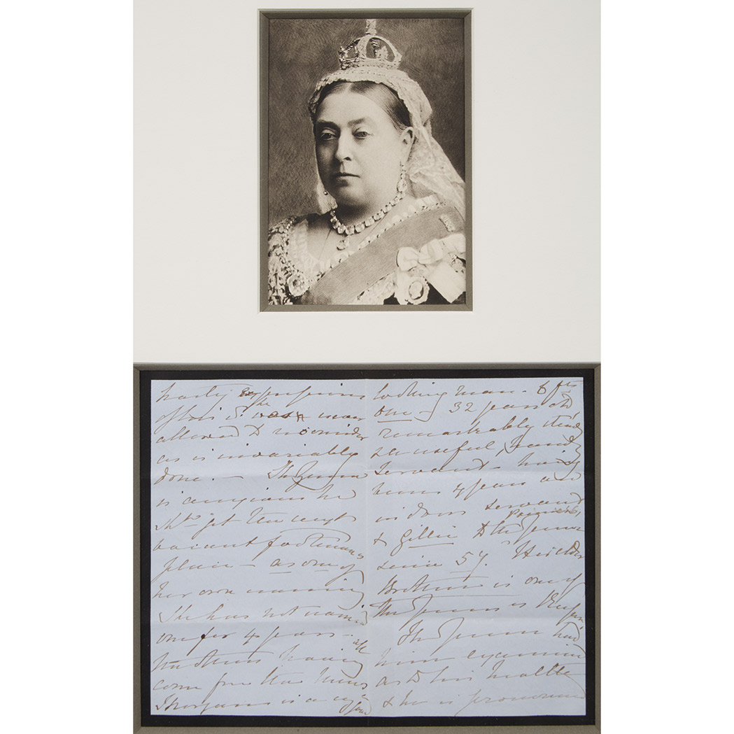 Appraisal: QUEEN VICTORIA Autograph letter regarding the hiring of a footman