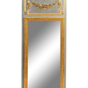 Appraisal: A Louis XVI Style Grey-Painted Mirror TH CENTURY Height of