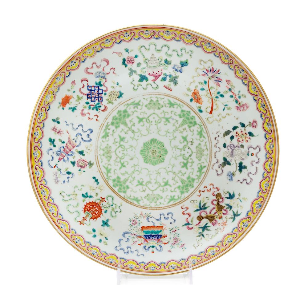 Appraisal: A Famille Rose Porcelain 'Bajixiang' Plate Diam in cm A