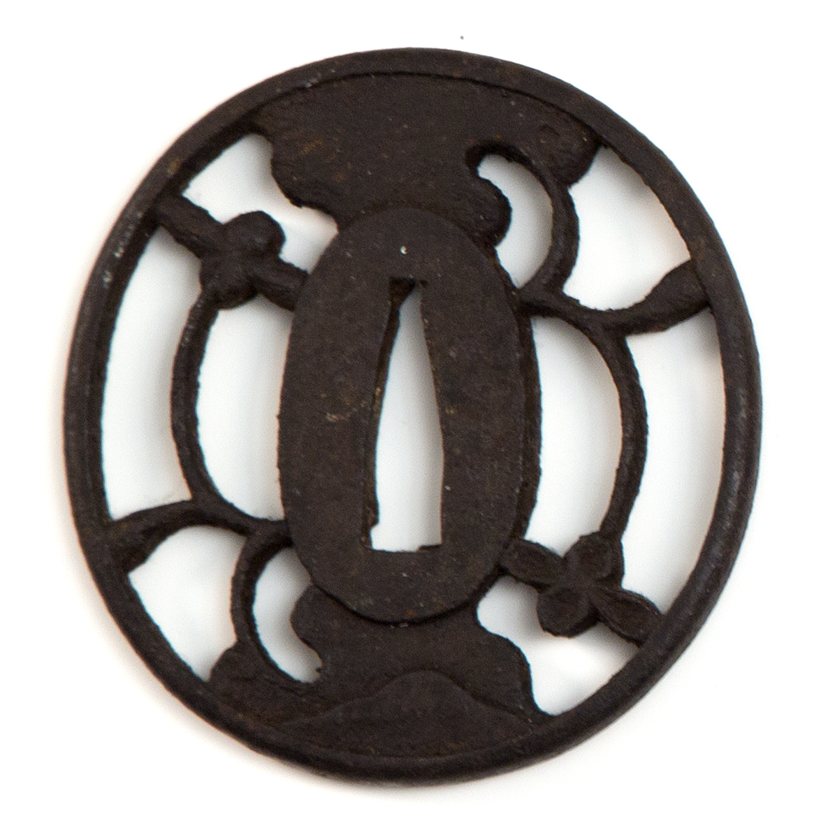 Appraisal: IRON SHIN NO MARU-GATA TSUBA th CenturyWith openwork leaf and