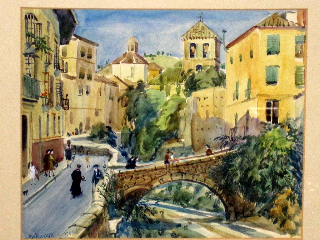 Appraisal: TREVOR OWEN MAKINSON Watercolour 'Bridge in Granada' signed and dated