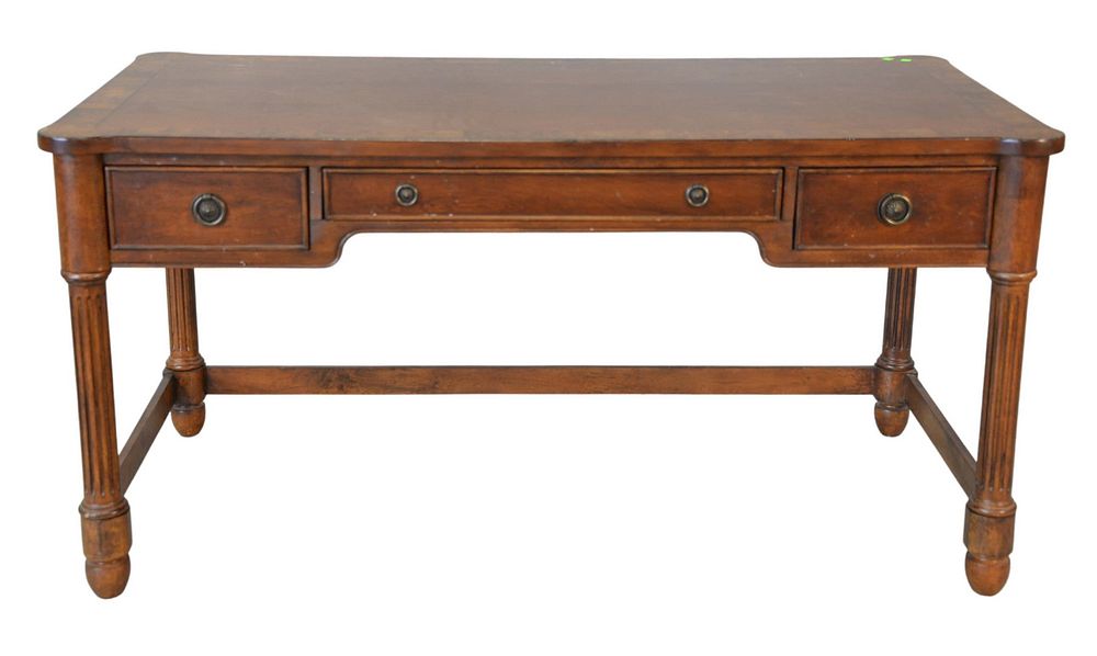 Appraisal: Mahogany Writing Table with burlwood banding height inches top x