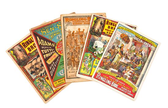 Appraisal: Sale Lot CIRCUS RINGLING BROTHERS Collection of eleven circus programs