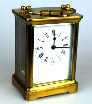 Appraisal: A late th century French gilt brass carriage clock the