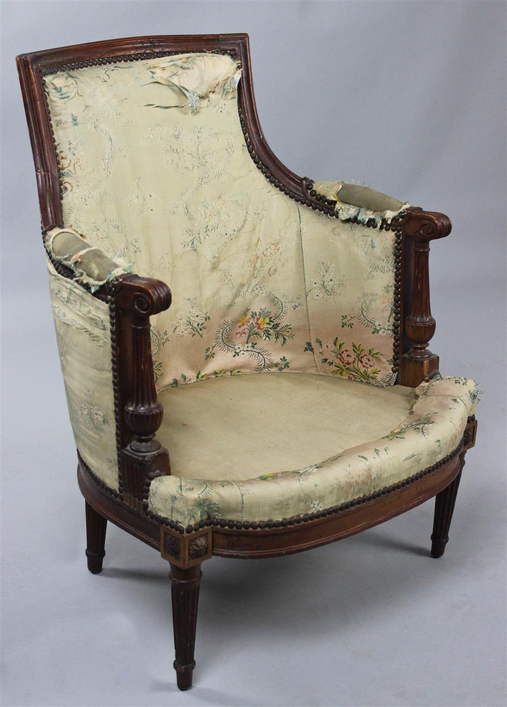 Appraisal: LOUIS XVI PETITE BERGERE EN CABRIOLET late th Century the