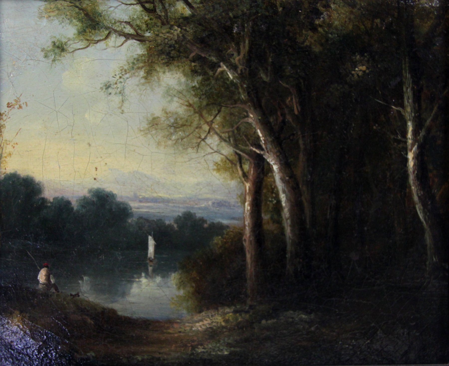 Appraisal: th Century English School Lake Landscape oil on canvas cm