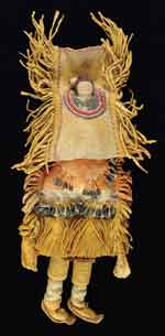 Appraisal: TH CENTURY PLAINS INDIAN FEMALE DOLL POSSIBLY APACHE The leather