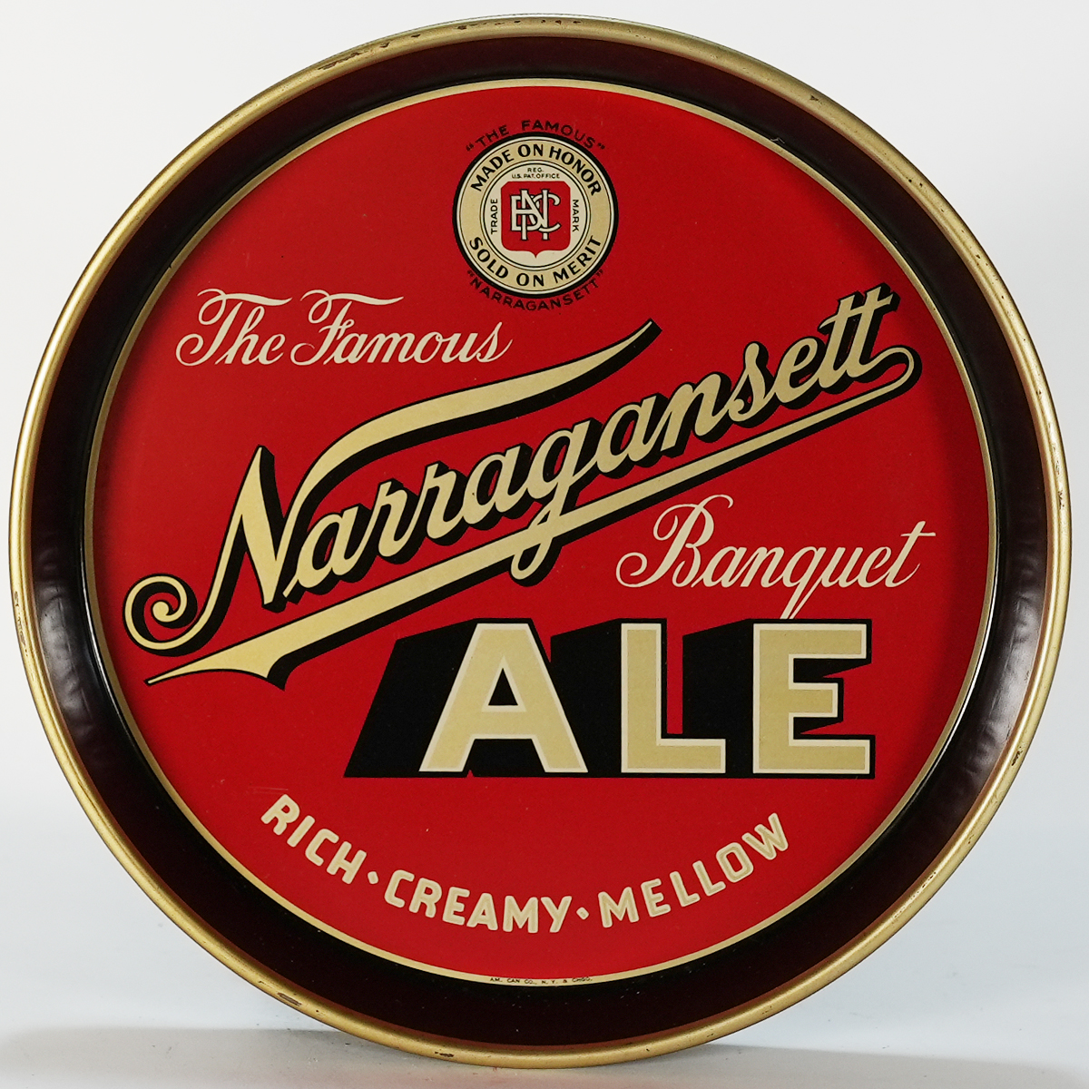 Appraisal: Narragansett Famous Banquet Ale Rich Cream Mellow Tray MINTYReference n