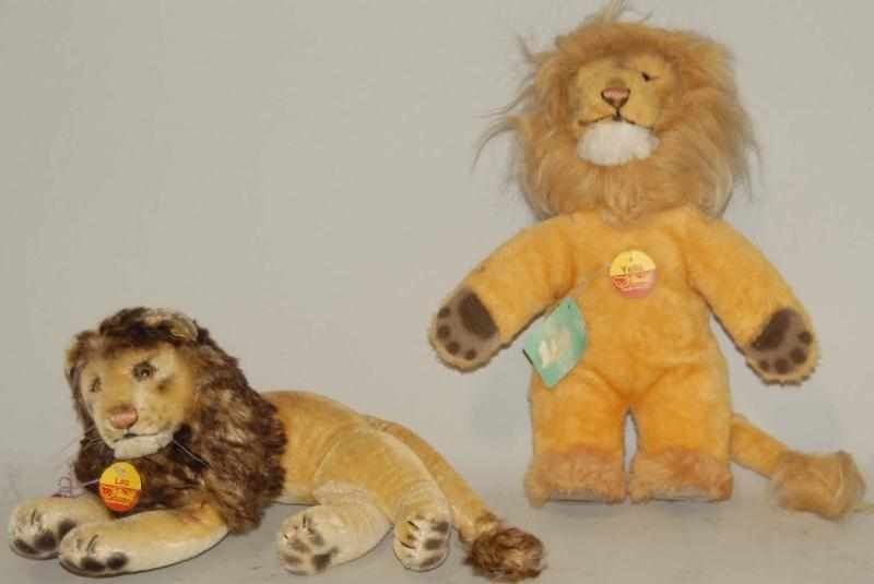 Appraisal: Lot of Steiff Lions One yellow with chest tag and