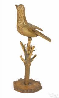 Appraisal: Southeastern Lancaster County Carver bird on stump ca '' h