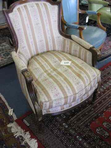 Appraisal: French Victorian Side Chair carved acanthus leaf trim fine brocade