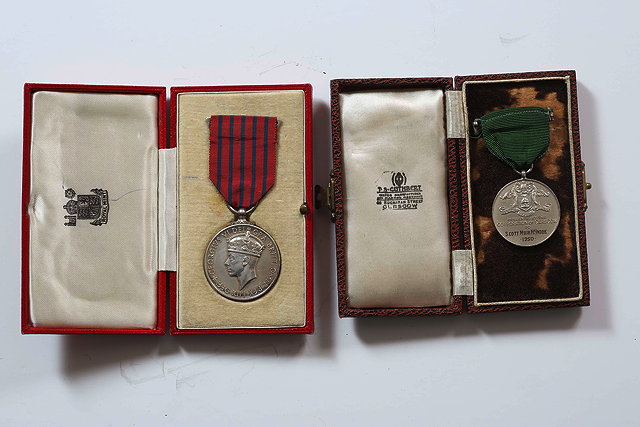 Appraisal: A GEORGE MEDAL awarded to John Scott McIndoe a rack