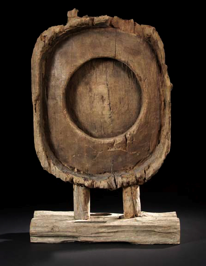 Appraisal: Abstract Wooden Sculpture utilizing a deeply weathered piece of wood