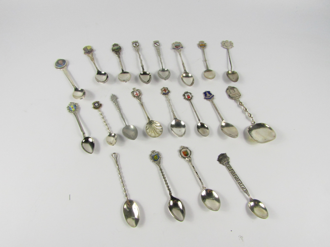 Appraisal: A collection of mainly silver plated souvenir spoons but including