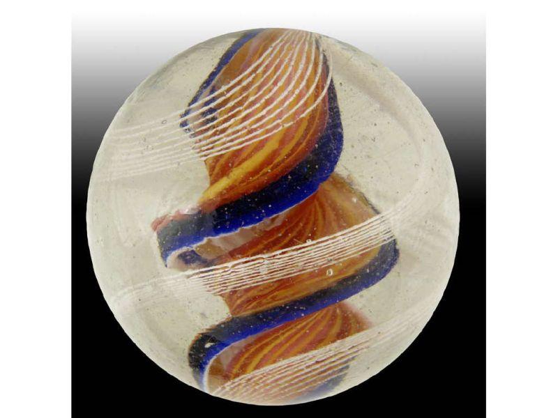 Appraisal: Double Ribbon Swirl Marble Description - '' White base with