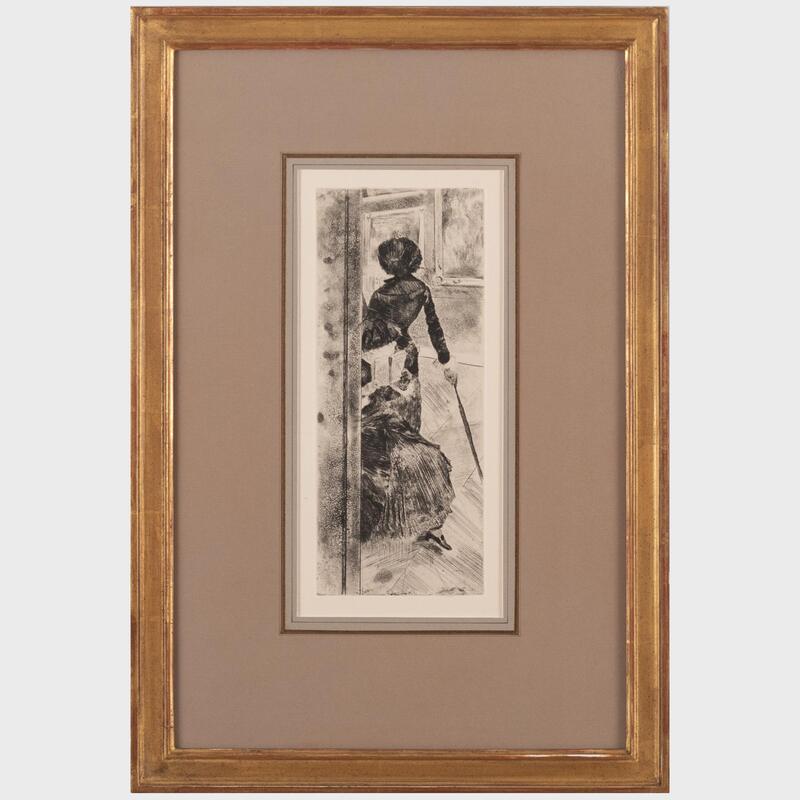 Appraisal: After Edgar Degas - Mary Cassatt au Louvre Etching in