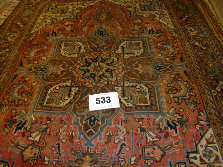 Appraisal: Semi-Antique Persian Heriz Carpet ' x '