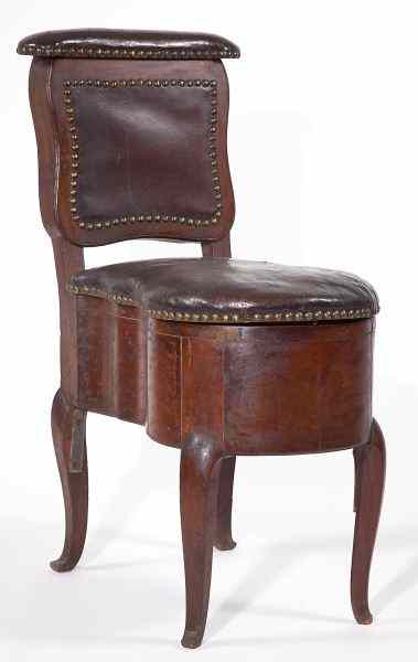 Appraisal: English Bidet Chairlate th century mahogany shaped base and back