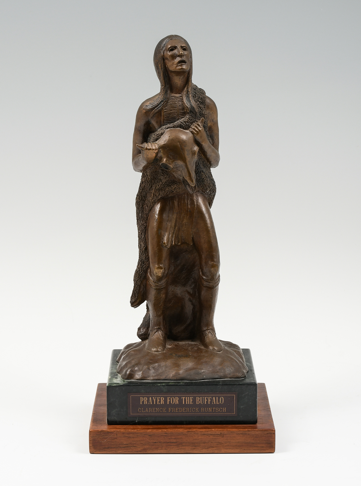 Appraisal: RUNTSCH Clarence Frederick American - ''Prayer for the Buffalo'' Bronze