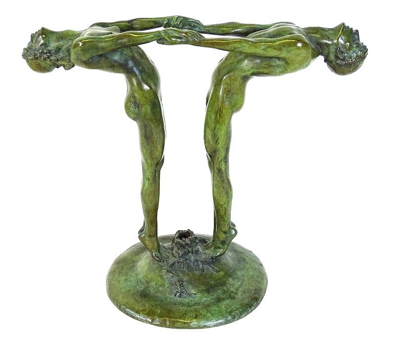 Appraisal: Maude Sherwood Jewett American - Bacchante Flower Holder Bronze Signed