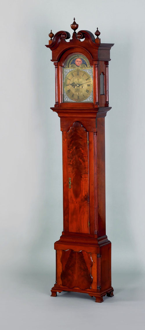 Appraisal: Philadelphia Chippendale walnut tall case clock ca the broken arch